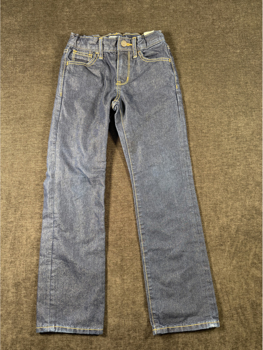 Old Navy Boy Dark Wash Denim Straight Fit Jeans, Size 8